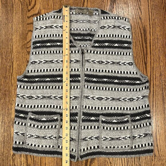 Vintage Structure Le Collezioni Sweater Vest Men's XL Zip Up Grandpa Striped - Picture 6 of 7